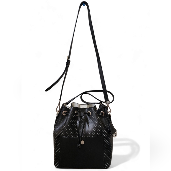 MICHAEL KORS GREENWICH DRAWSTRING/BUCKET BAG MEDIUM ,COLOR BLACK - Picture 4 of 9